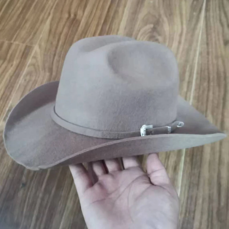 Chapéu Cowboy Western Unissex 100% Lã – Estilo Vintage com Aba Larga – Cowboy - Imagem 9