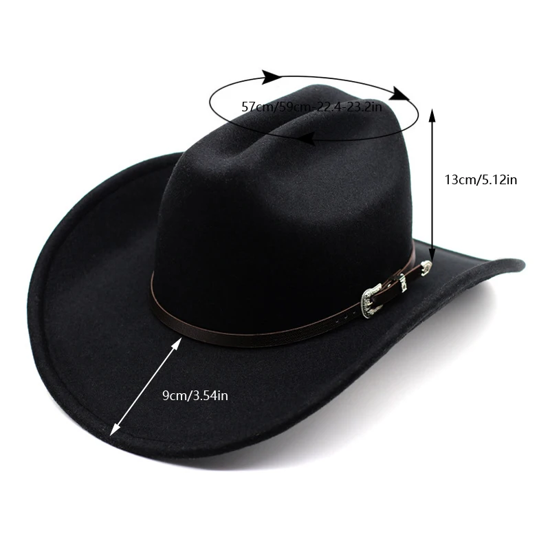 Chapéu Cowboy Vintage Western Unissex – Estilo Clássico com Aba Larga e Detalhes em Couro - Imagem 15