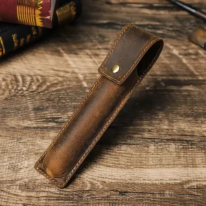 Porta Canetas em Couro Legítimo Artesanal – Estojo de Couro