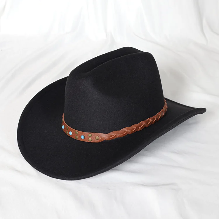 Chapéu Cowboy Vintage Western Unissex – Estilo Clássico com Aba Larga e Detalhes em Couro - Imagem 7