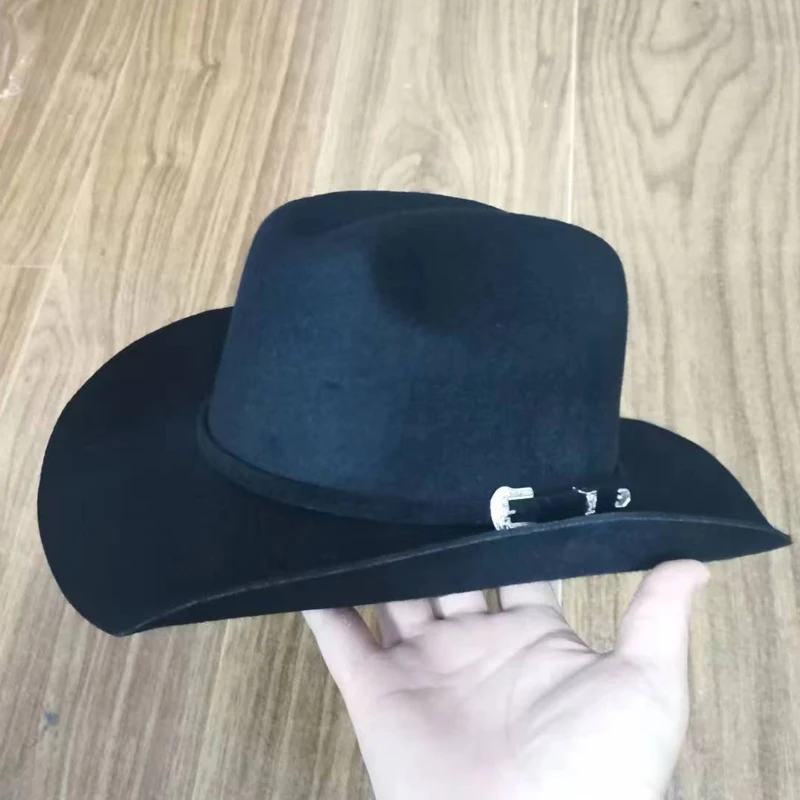 Chapéu Cowboy Western Unissex 100% Lã – Estilo Vintage com Aba Larga – Cowboy - Imagem 11