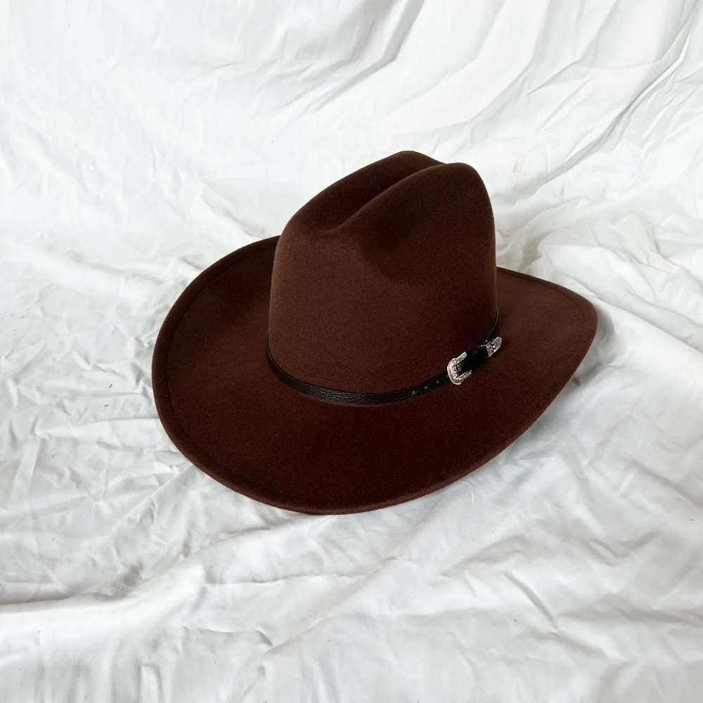 Chapéu Cowboy Vintage Western Unissex – Estilo Clássico com Aba Larga e Detalhes em Couro - Imagem 14