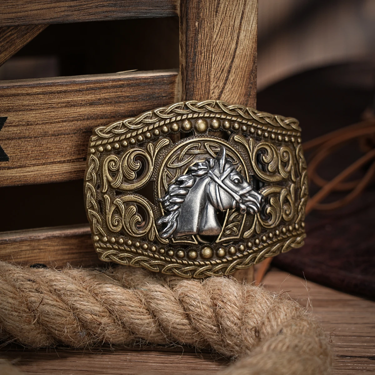 Fivela de Cinto Western – Fivela Vintage Cowboy Rodeio com Caveira Grande em Prata para Homens - Imagem 5