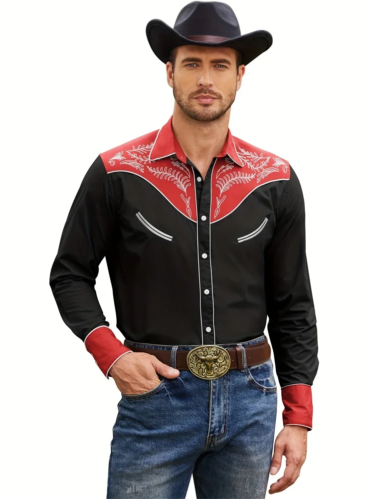 Camisa Masculina Casual 3D Estilo Cowboy – Manga Longa - Imagem 15