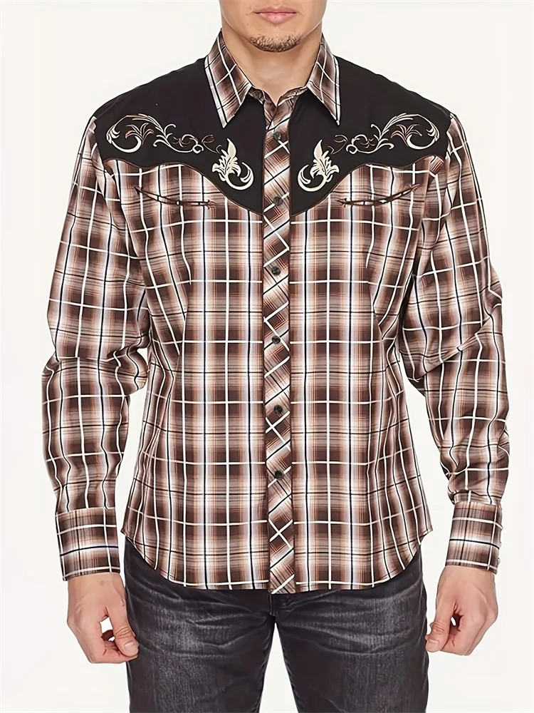 Camisa Masculina Casual 3D Estilo Cowboy – Manga Longa - Imagem 9