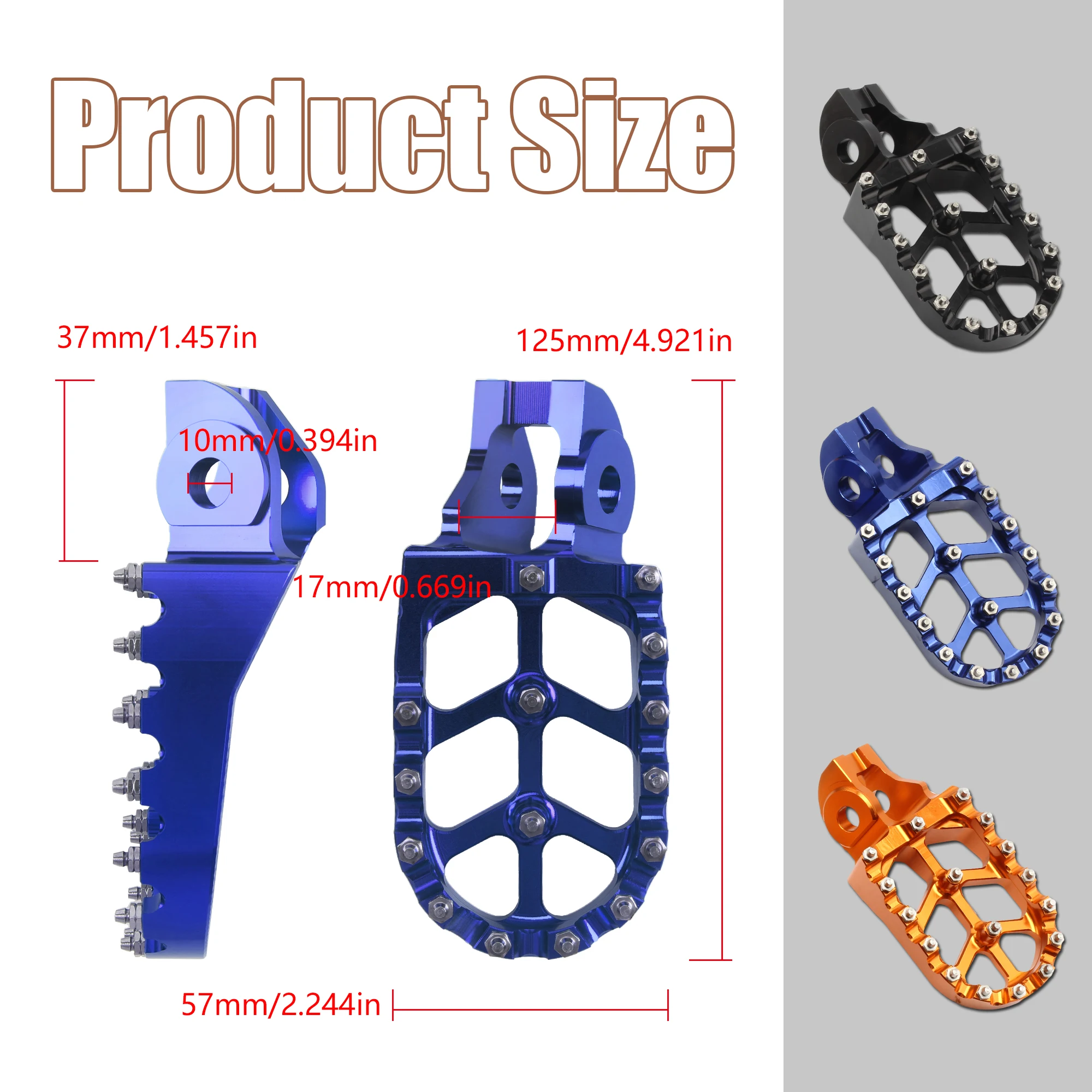 Pedaleiras Motocross KTM – Footpegs para SX, SXF, EXC, XCF, XCW, Adventure - Imagem 2