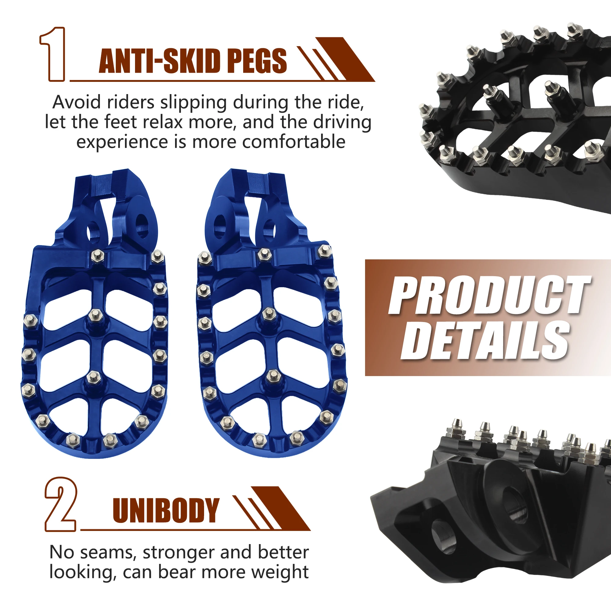 Pedaleiras Motocross KTM – Footpegs para SX, SXF, EXC, XCF, XCW, Adventure - Imagem 5