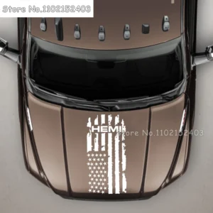 Adesivo de Capô com Bandeira dos EUA – Dodge RAM HEMI Rebel TRX