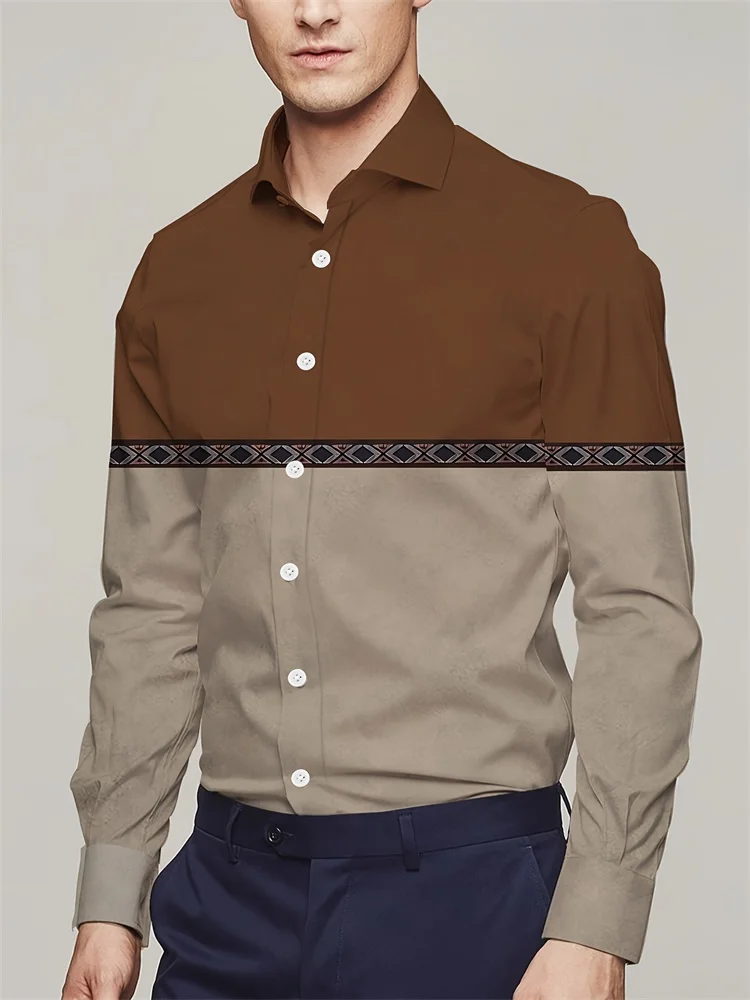 Camisa Masculina Casual 3D Estilo Cowboy – Manga Longa - Imagem 24